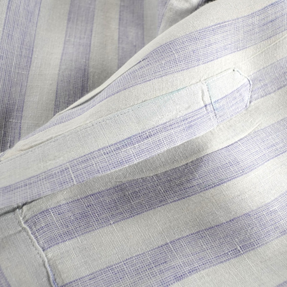 Frank & Eileen Button Down Shirt Eileen Linen XL Blue Stripe Italy Classic Coast - Picture 5 of 16